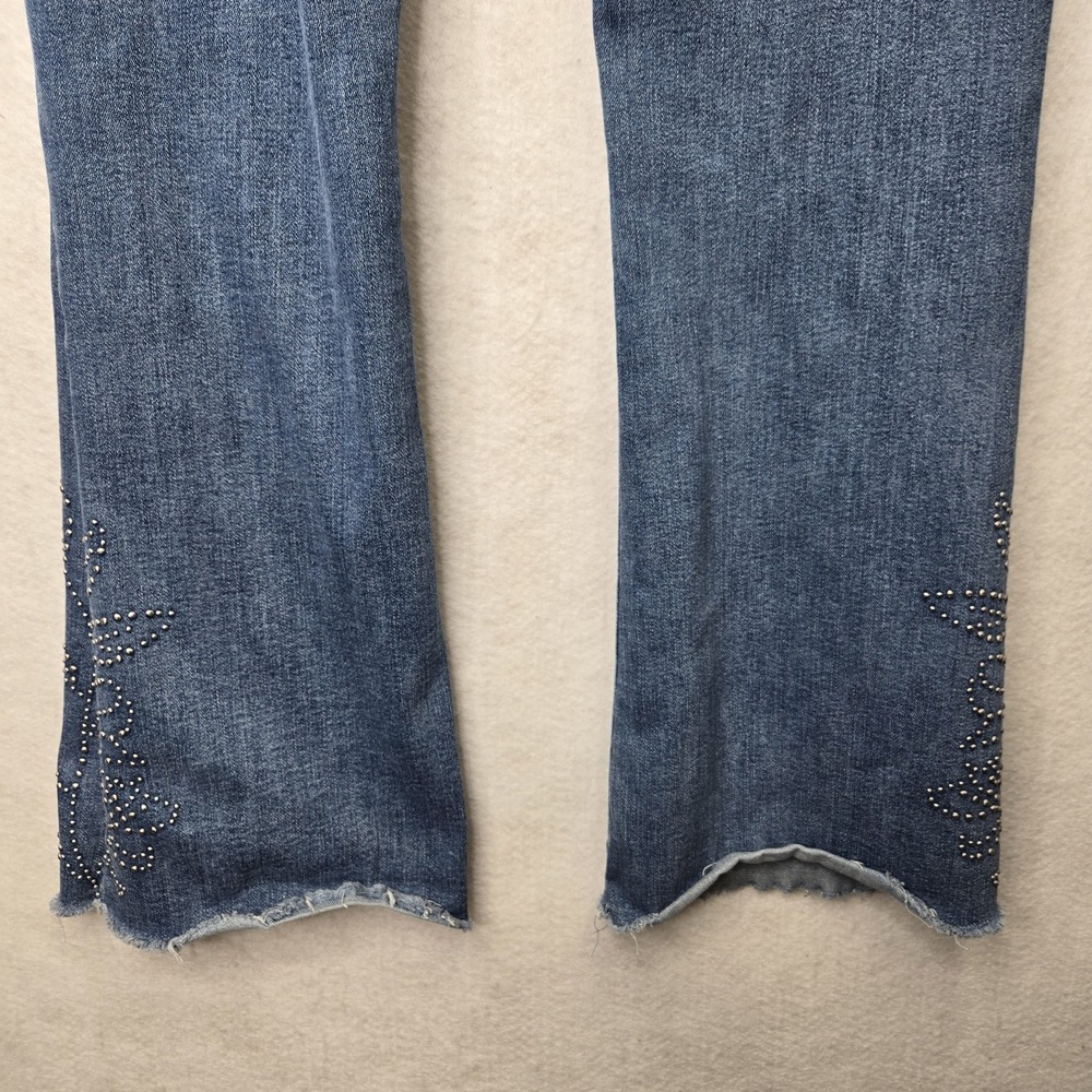 Lucky Brand Jeans Legend ‎ Womens Sz 14/32R Stevie High Rise  Flare Distressed - Picture 6 of 16